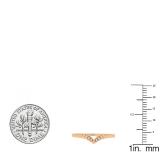 0.05 Carat (ctw) 18K Rose Gold Round White Diamond Ladies Wedding Stackable Band Contour Ring