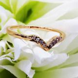 0.05 Carat (ctw) 18K Rose Gold Round White Diamond Ladies Wedding Stackable Band Contour Ring