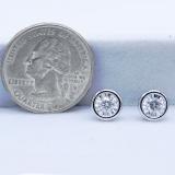 0.45 Carat (ctw) 14K White Gold Round White Diamond Ladies Solitaire Stud Earrings 1/2 CT