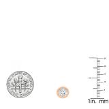 0.45 Carat (ctw) 18K Rose Gold Round White Diamond Ladies Solitaire Stud Earrings 1/2 CT