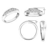 0.50 Carat (ctw) 10K White Gold Round Diamond Men's Anniversary Wedding Stackable Band 1/2 CT
