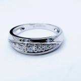 0.50 Carat (ctw) 18K White Gold Round Diamond Men's Anniversary Wedding Stackable Band 1/2 CT