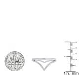 0.15 Carat (ctw) 10K White Gold Round White Diamond Ladies Chevron Wedding Band