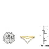 0.15 Carat (ctw) 10K Yellow Gold Round White Diamond Ladies Chevron Wedding Band