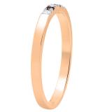 10K Rose Gold Round Ruby & White Diamond Ladies Five Stone Anniversary Wedding Band