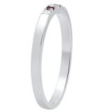 10K White Gold Round Ruby & White Diamond Ladies Five Stone Anniversary Wedding Band