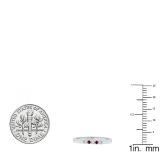 10K White Gold Round Ruby & White Diamond Ladies Five Stone Anniversary Wedding Band