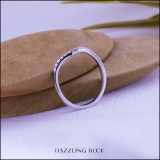 0.10 Carat (ctw) Sterling Silver Round Diamond Ladies Wedding Stackable Contour Band 1/10 CT