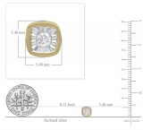 0.10 Carat (ctw) 14K Yellow Gold Round Diamond Ladies Cushion Shaped Solitaire Stud Earrings 1/10 CT
