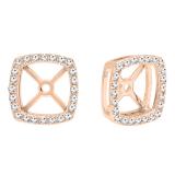 0.28 Carat (ctw) 18K Rose Gold Round White Diamond Removable Jackets For Stud Earrings 1/4 CT