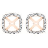 0.28 Carat (ctw) 18K Rose Gold Round White Diamond Removable Jackets For Stud Earrings 1/4 CT