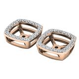 0.28 Carat (ctw) 18K Rose Gold Round White Diamond Removable Jackets For Stud Earrings 1/4 CT