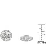 0.28 Carat (ctw) Sterling Silver Round White Diamond Ladies Engagement Ring Band Set 1/4 CT
