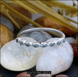 0.08 Carat (ctw) Sterling Silver Round Blue Diamond Ladies Anniversary Wedding Stackable Band Ring