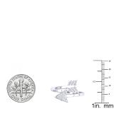 0.13 Carat (ctw) Sterling Silver Round White Diamond Ladies Bridal Vintage Right Hand Arrow Ring