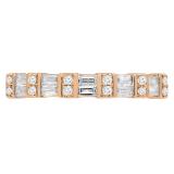 0.38 Carat (ctw) 14K Rose Gold Round & Baguette White Diamond Ladies Anniversary Wedding Band
