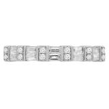 0.38 Carat (ctw) 14K White Gold Round & Baguette White Diamond Ladies Anniversary Wedding Band