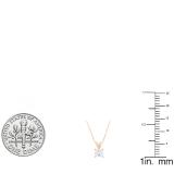 1.50 Carat (ctw) 18K Rose Gold Princess Cubic Zirconia CZ Ladies Solitaire Pendant 1 1/2 CT