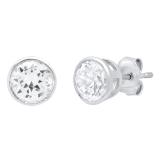 2.00 Carat (ctw) 14K White Gold Round Cubic Zirconia Ladies Solitaire Stud Earrings 2 CT