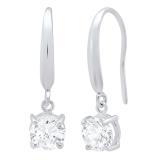 2.00 Carat (ctw) 14K White Gold Round Cubic Zirconia Ladies Solitaire Hoop Earrings 2 CT