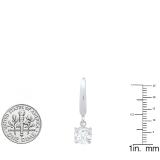 2.00 Carat (ctw) 14K White Gold Round Cubic Zirconia Ladies Solitaire Hoop Earrings 2 CT