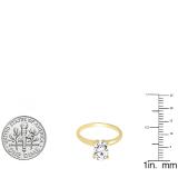 1.50 Carat (ctw) 14K Yellow Gold Oval Cubic Zirconia Ladies Solitaire Engagement Ring 1 1/2 CT