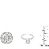 1.50 Carat (ctw) 18K White Gold Oval Cubic Zirconia Ladies Solitaire Engagement Ring 1 1/2 CT