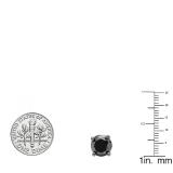 0.50 Carat (ctw) 10K White Gold Round Black Diamond Ladies Stud Earrings 1/2 CT