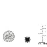 5.00 Carat (ctw) 10K White Gold Round Black Diamond Ladies Stud Earrings 5 CT