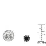 6.00 Carat (ctw) 10K White Gold Round Black Diamond Ladies Stud Earrings 6 CT