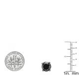 4.00 Carat (ctw) 14K White Gold Round Black Diamond Ladies Stud Earrings 4 CT