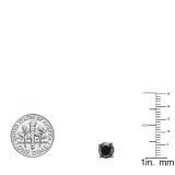 2.00 Carat (ctw) 18K White Gold Round Black Diamond Ladies Stud Earrings 2 CT