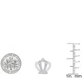 0.10 Carat (ctw) Sterling Silver Round White Diamond Ladies Crown Stud Earrings 1/10 CT