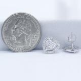 0.70 Carat (ctw) 10K White Gold Round White Diamond Ladies Heart Shaped Stud Earrings 3/4 CT