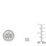 0.45 Carat (ctw) 14K White Gold Round White Diamond V Prong Square Ladies Stud Earrings 1/2 CT