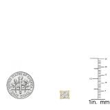 0.45 Carat (ctw) 14K Yellow Gold Round White Diamond V Prong Square Ladies Stud Earrings 1/2 CT