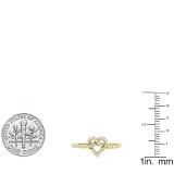 0.30 Carat (ctw) 10K Yellow Gold Round White Diamond Ladies Heart Promise Engagement Ring 1/3 CT