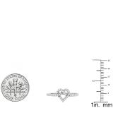 0.30 Carat (ctw) 18K White Gold Round White Diamond Ladies Heart Promise Engagement Ring 1/3 CT