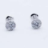 0.25 Carat (ctw) 10K White Gold Round White Diamond Ladies Cluster Stud Earrings 1/4 CT