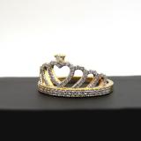 Round White Diamond Heart Crown Promise Ring for Women (0.50 ctw, Color I-J, Clarity I2-I3) in 10K Yellow Gold