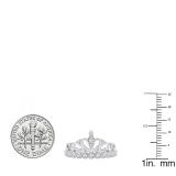 0.55 Carat (ctw) 10K White Gold Round White Diamond Ladies Bridal Crown Engagement Ring 1/2 CT