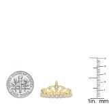 0.55 Carat (ctw) 10K Yellow Gold Round White Diamond Ladies Bridal Crown Engagement Ring 1/2 CT