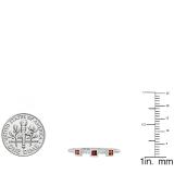 10K White Gold Princess Garnet Beaded Ladies Wedding Band