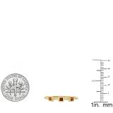 18K Yellow Gold Princess Garnet Beaded Ladies Wedding Band