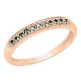 0.15 Carat (ctw) 10K Rose Gold Round Blue Diamond Ladies Wedding Band