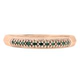 0.15 Carat (ctw) 10K Rose Gold Round Blue Diamond Ladies Wedding Band