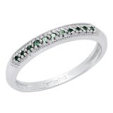 0.15 Carat (ctw) 10K White Gold Round Blue Diamond Ladies Wedding Band