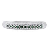 0.15 Carat (ctw) 10K White Gold Round Blue Diamond Ladies Wedding Band