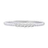 0.10 Carat (ctw) 14K White Gold Round White Diamond Ladies Beaded Anniversary Wedding Band 1/10 CT