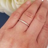 0.10 Carat (ctw) 14K White Gold Round White Diamond Ladies Beaded Anniversary Wedding Band 1/10 CT